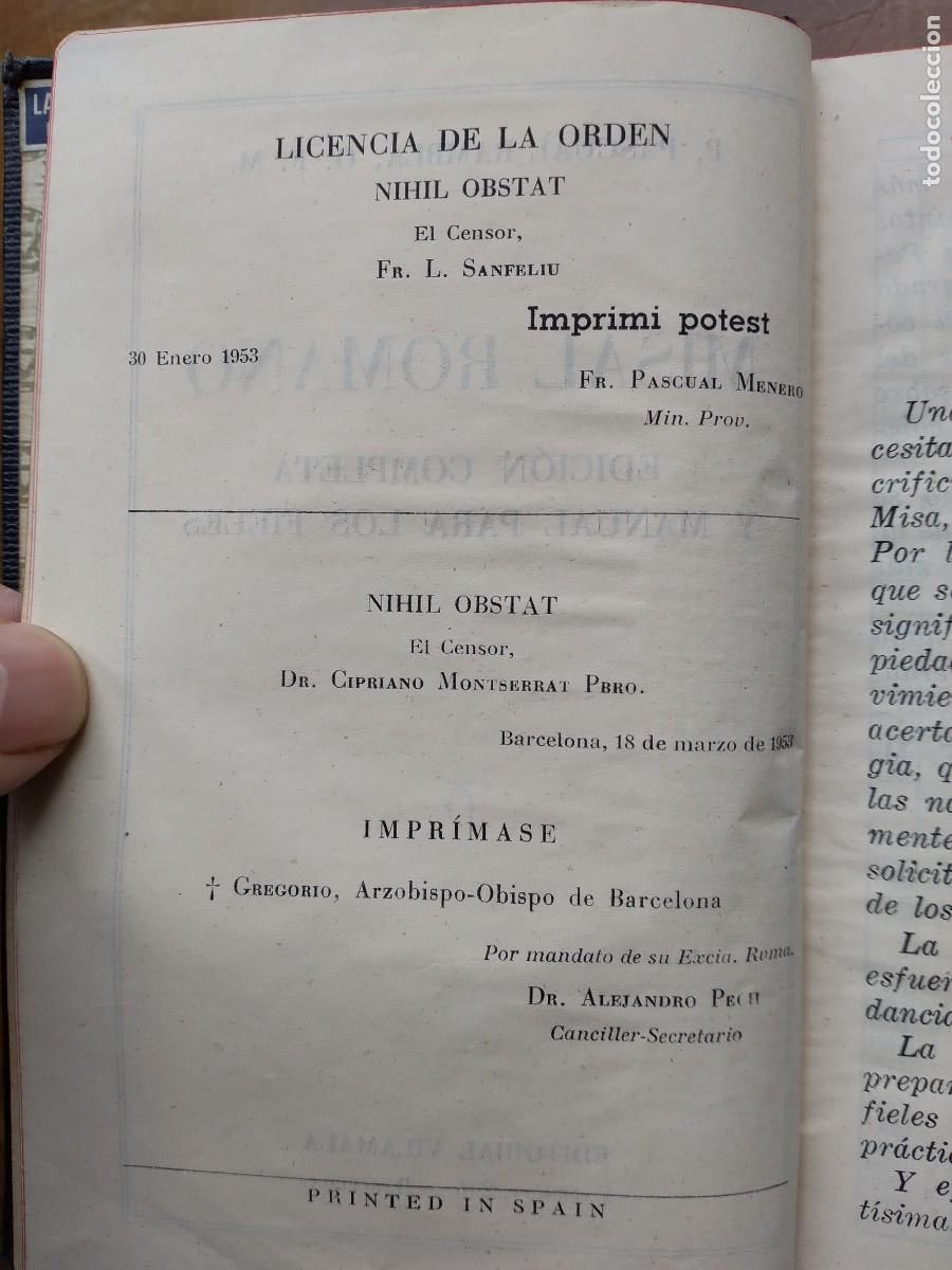 Libros de segunda mano: Misal romano 1953 - Foto 5