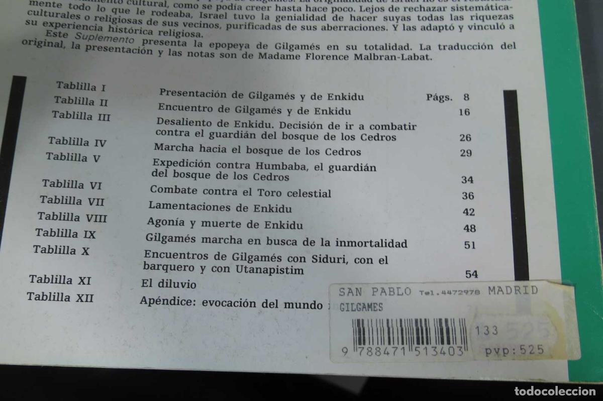Libros de segunda mano: Gilgam&eacute;s. Florence Malbran-Labat - Foto 2