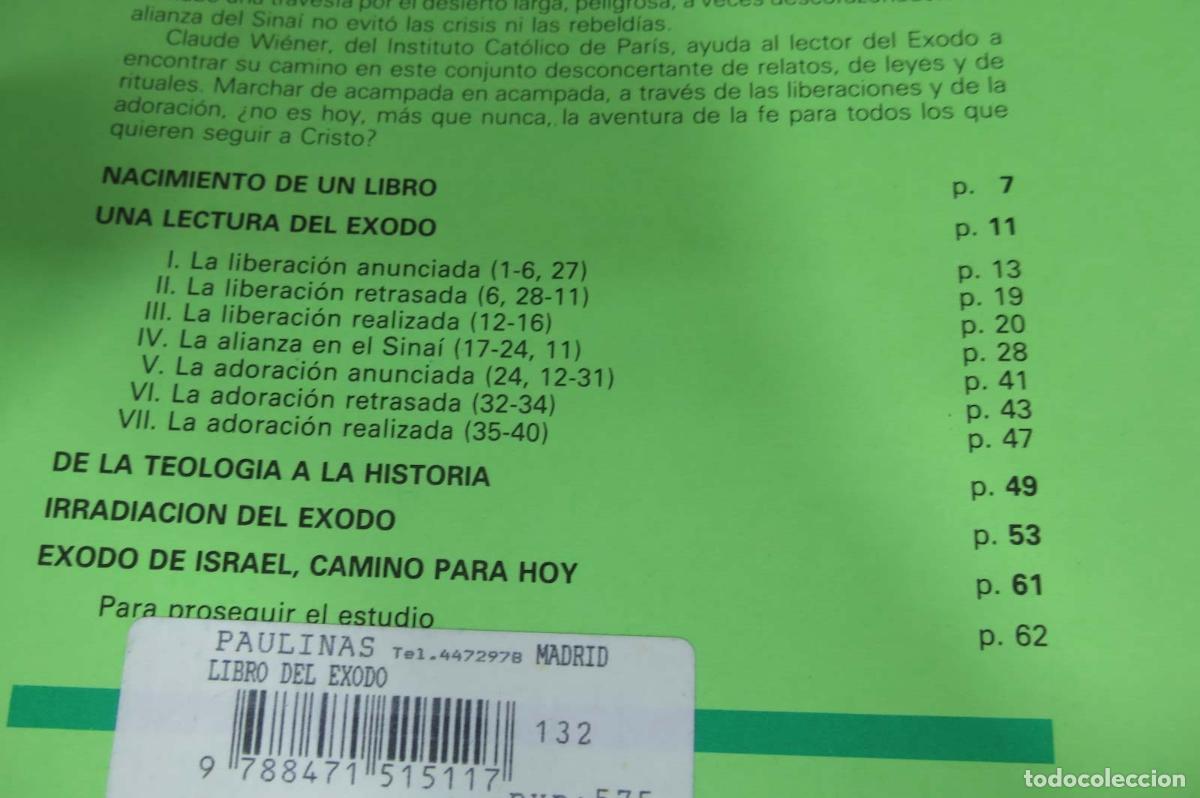 Libros de segunda mano: El libro del &Eacute;xodo. Claude Wi&eacute;ner - Foto 2