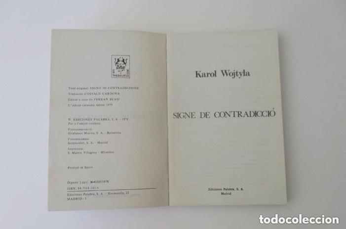 Libros de segunda mano: SIGNE DE CONTRADICCIO - KAROL WOJTYLA - Foto 2