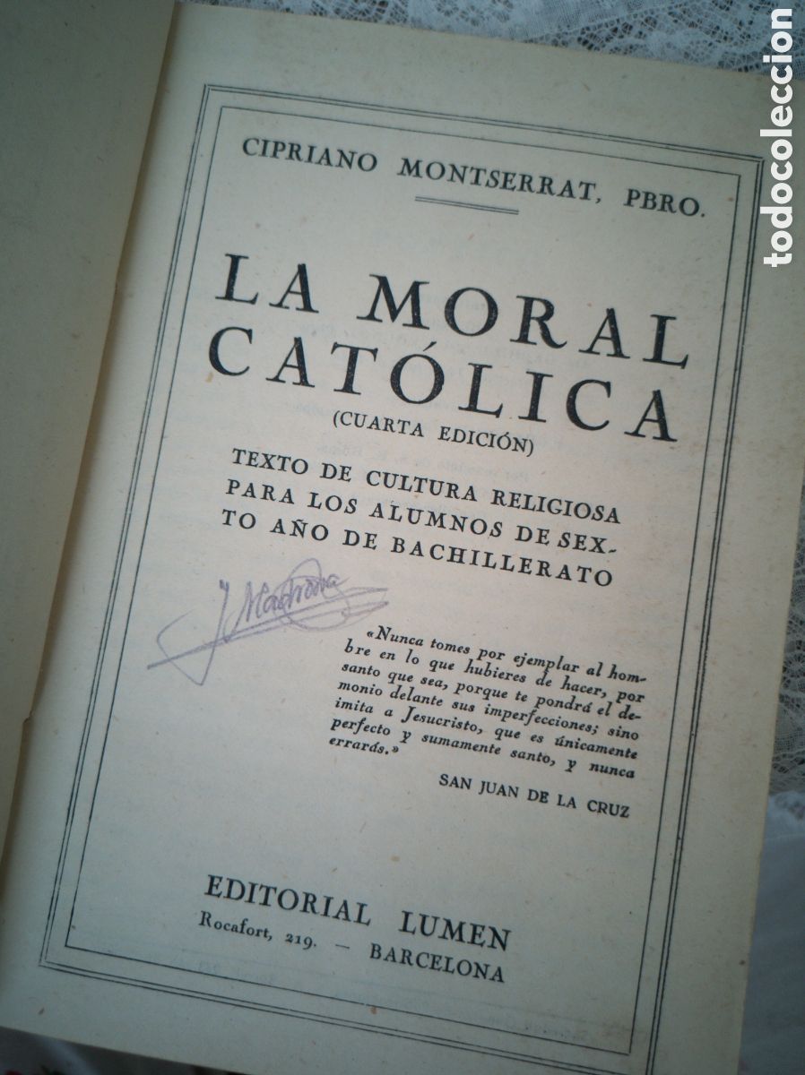 Libros de segunda mano: Antiguo libro LA MORAL CAT&Oacute;LICA - Foto 3