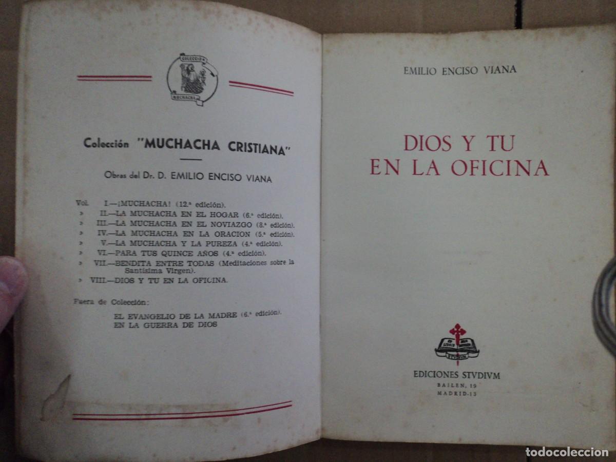 Libros de segunda mano: Dios y t&uacute; en la oficina - Studium - E. Enciso - Foto 2