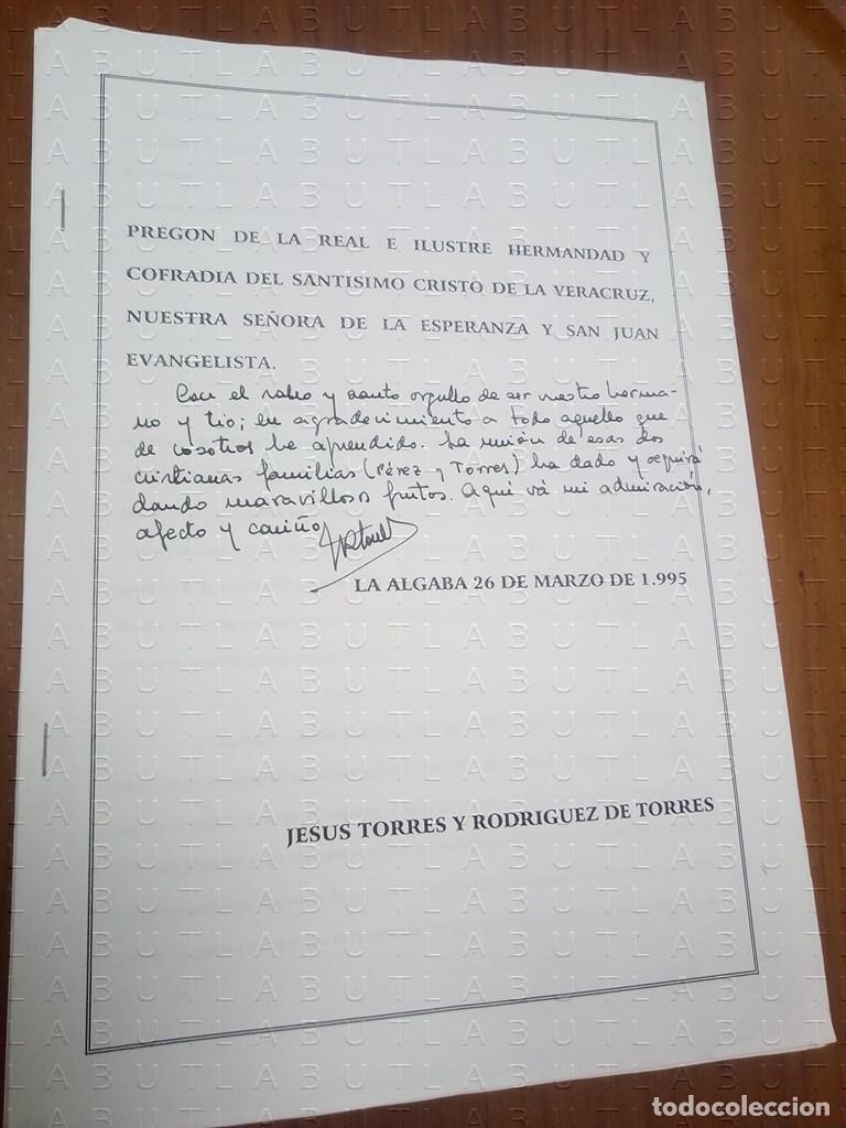 Libros de segunda mano: LA ALGABA PREGON HERMANDA VERACRUZ JESUS TORRES Y RODRIGUEZ SEMANA SANTA 1995 CR1