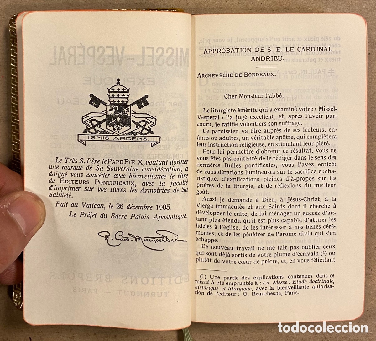 Libros de segunda mano: MISSEL VESP&Eacute;RAL EXPLIQU&Eacute;. E. BOURCEAU. EDITIONS BREPOLS 1952. - Foto 4