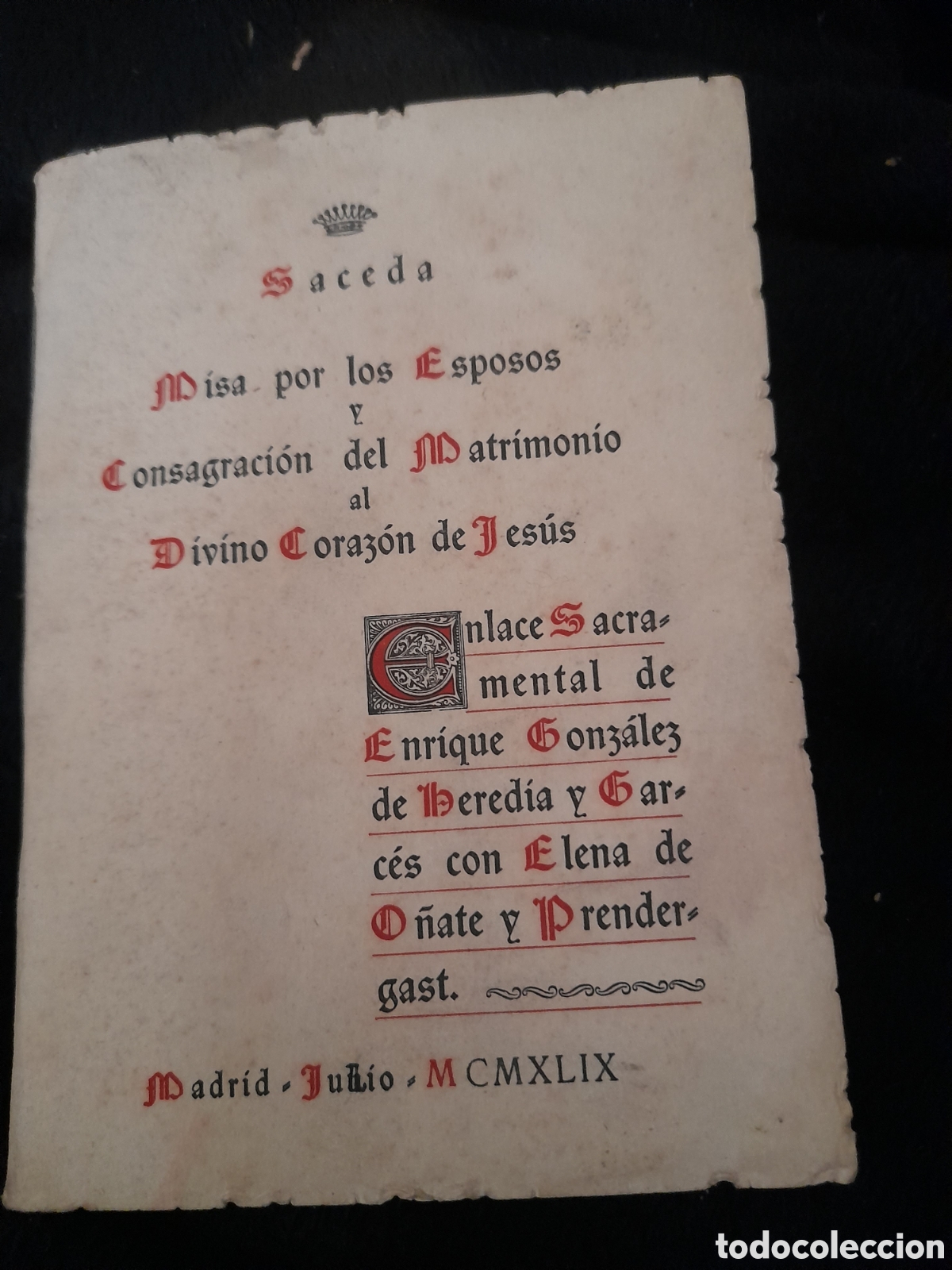 Libros de segunda mano: Antiguo libro, Liturgia del matrimonio de 1949, tiene 26 p&aacute;ginas