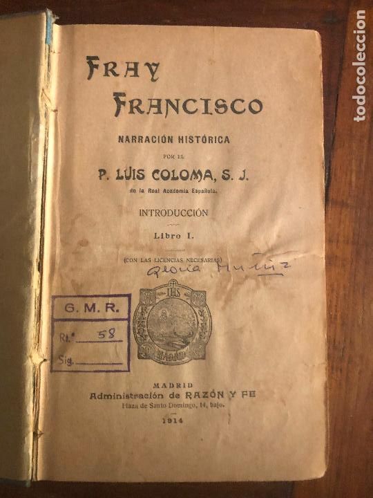 Libros de segunda mano: FRAY FRANCISCO. COLOMA, Luis. 1914 - Foto 2