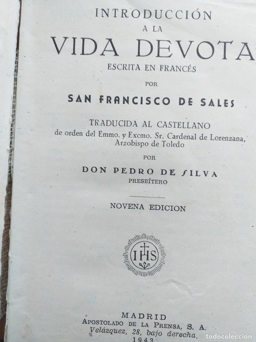 Libros de segunda mano: introducci&oacute;n a la vida devota San Francisco de Sales - Foto 2
