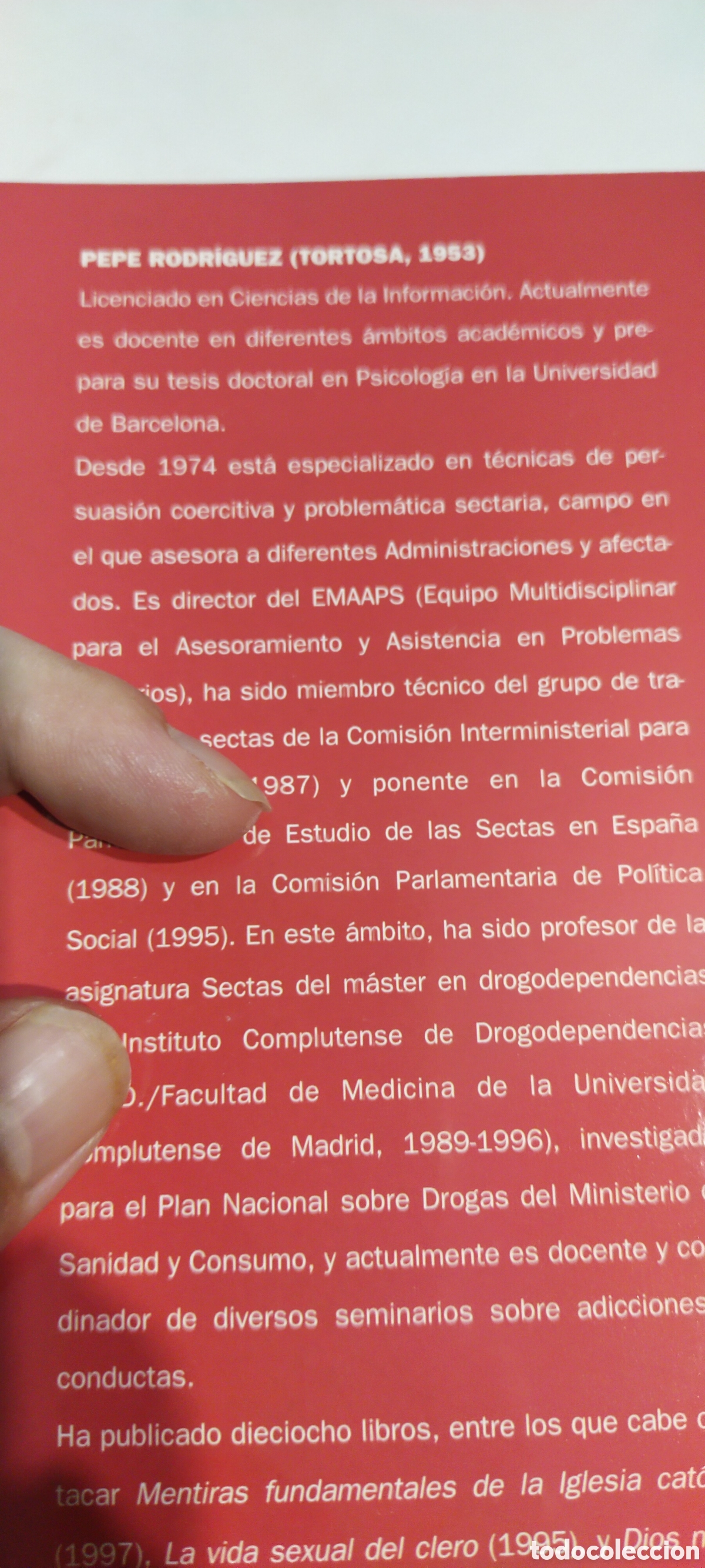 Libros de segunda mano: Adicci&oacute;n a sectas Pepe Rodr&iacute;guez - Foto 2