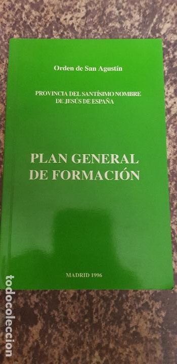 Libros de segunda mano: PLAN GENERAL DE FORMACION.ORDEN DE SAN AGUSTIN