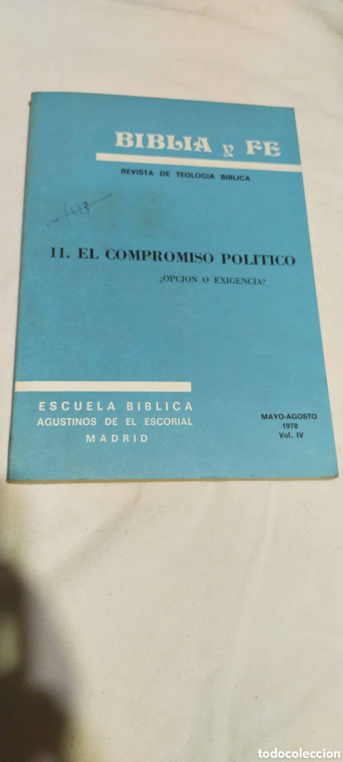 Libri di seconda mano: Biblia y fe. 11 el compromiso pol&iacute;tico