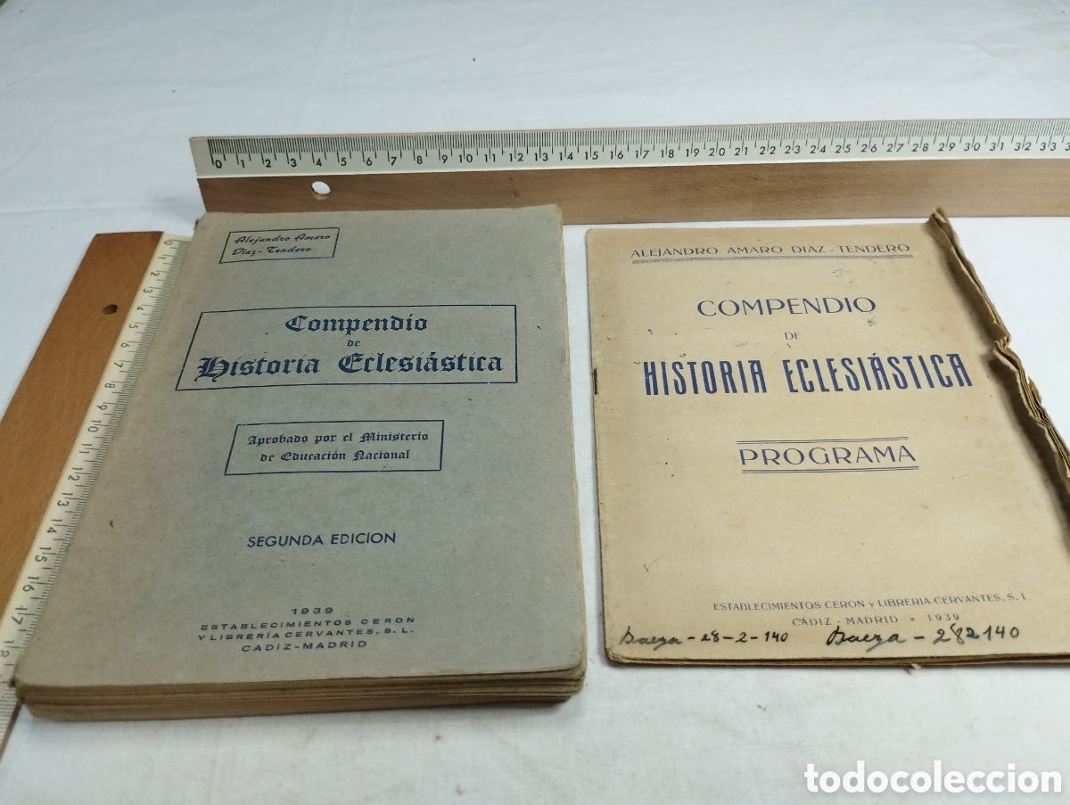 Libros de segunda mano: Compendio de historia eclesi&aacute;stica y programa. Alejandro Amaro, 1939 KKB