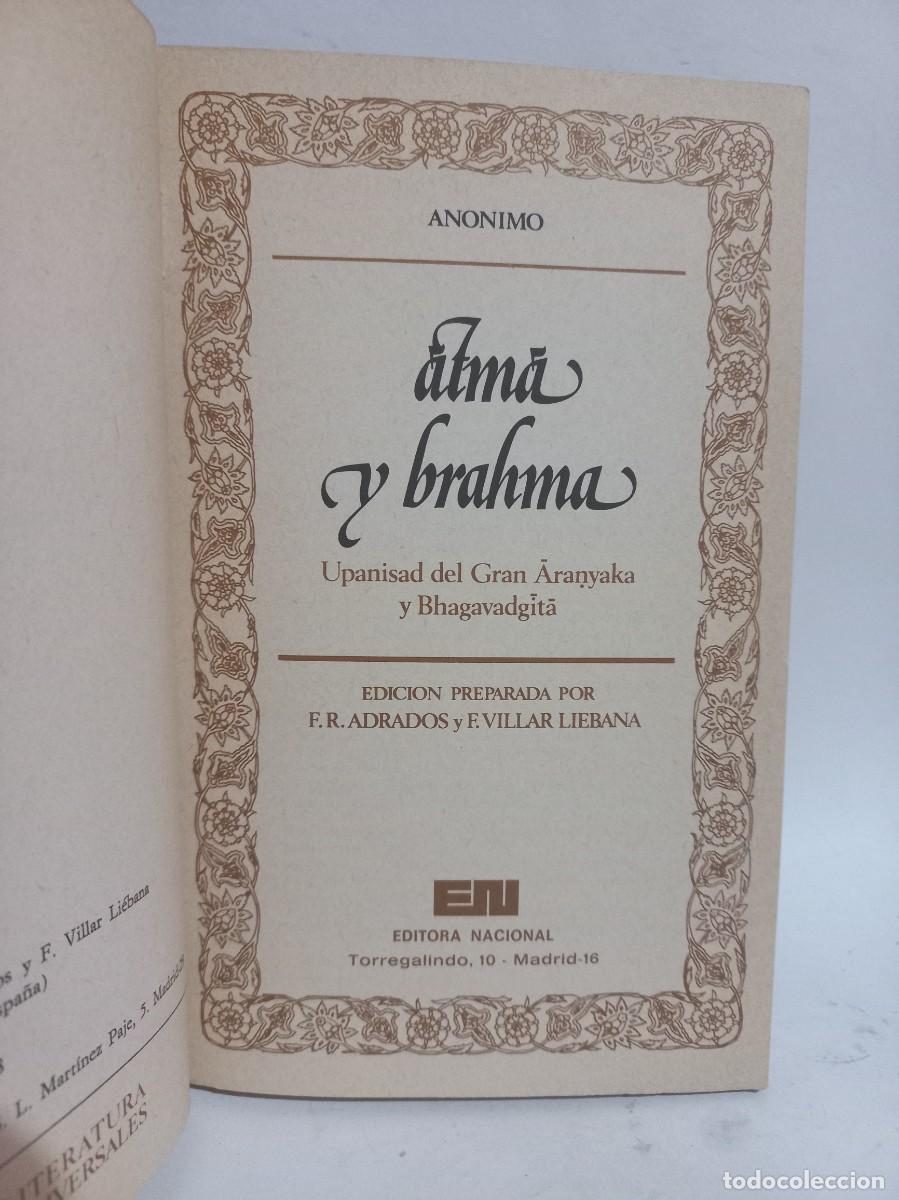 Libros de segunda mano: Anonimo - &Aacute;tm&aacute; y Brahma - 1978 - Foto 2