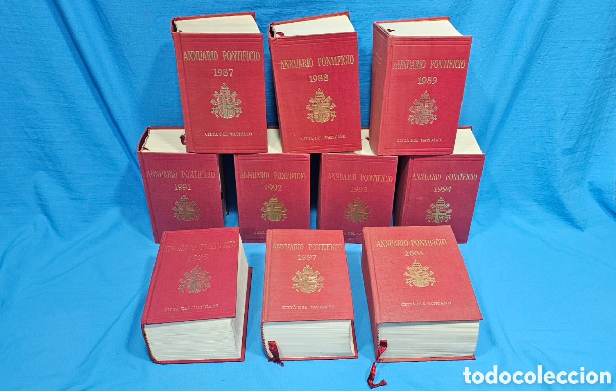 Libros de segunda mano: 10 TOMOS ANNUARIO PONTIFICIO, A&Ntilde;OS 1987, 1988, 1989, 1991, 1992, 1993, 1994, 1995, 1997 y 2004