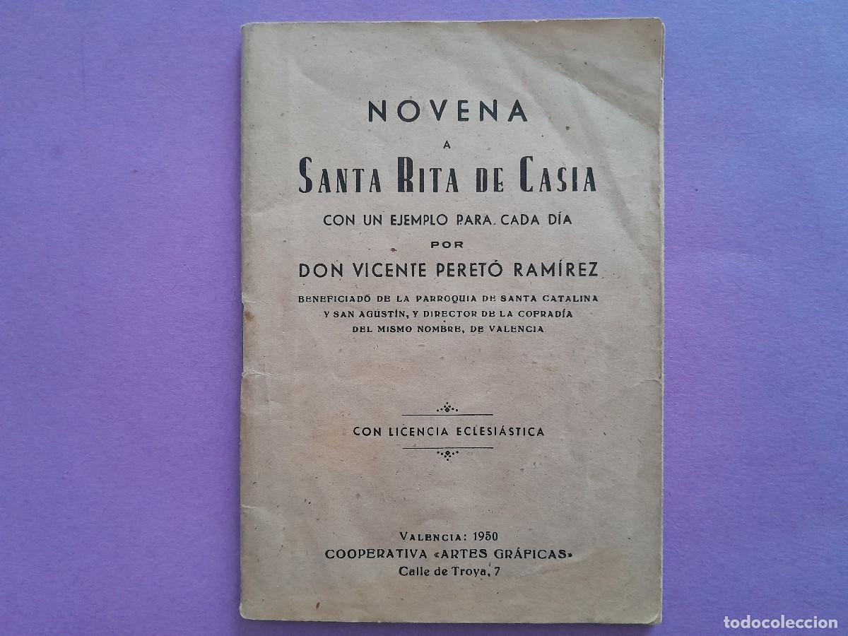 Libri di seconda mano: LIBRO NOVENA SANTA RITA DE CASIA POR VICENTE PERTO RAMIREZ VALENCIA 1950