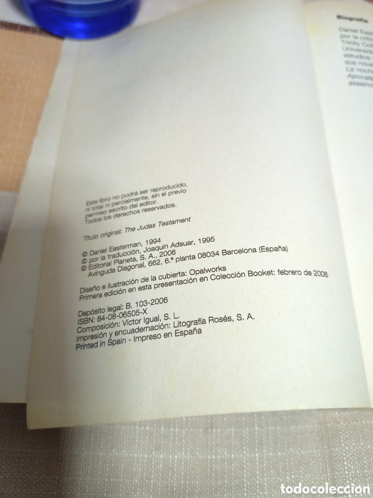 Libros de segunda mano: El testamento de Judas.Daniel Easterman. - Foto 2