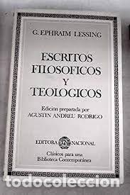 Libros de segunda mano: escritos filos&oacute;ficos y teol&oacute;gicos Gotthold Ephraim Lessing - Foto 1