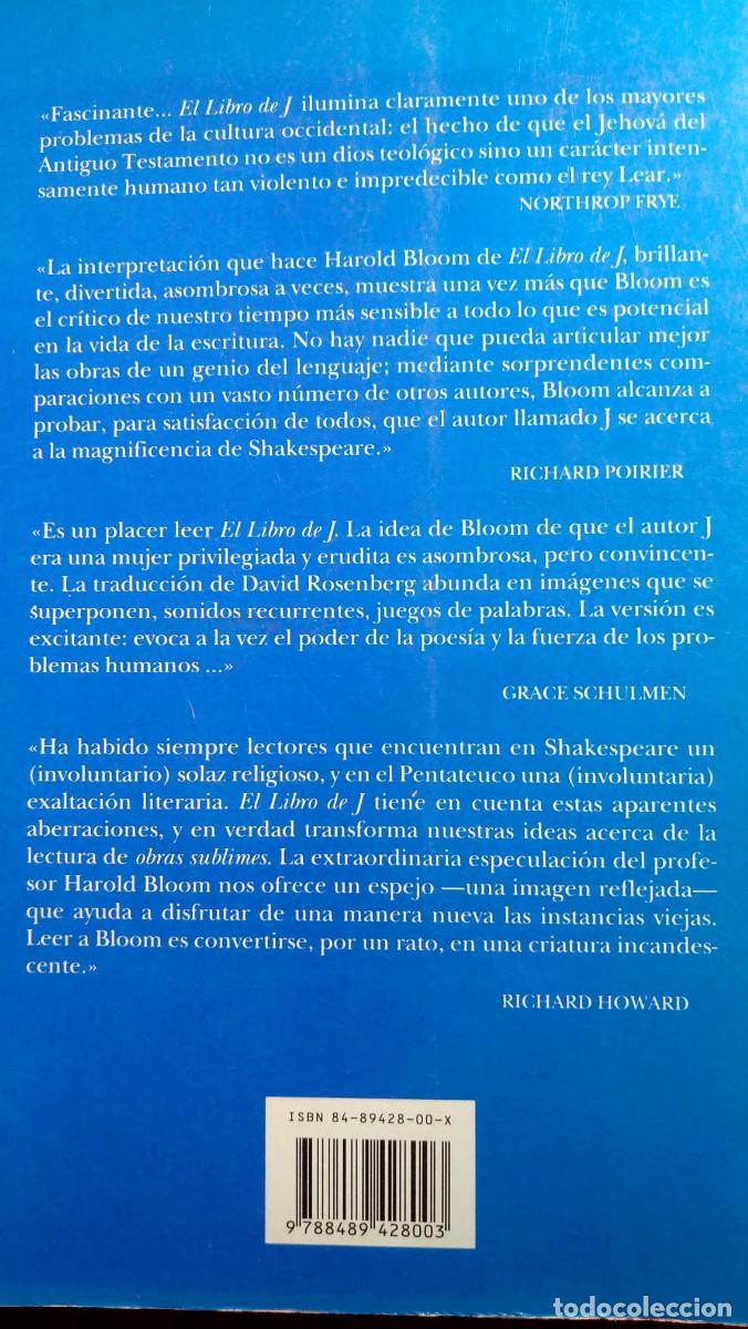 Libros de segunda mano: EL LIBRO DE J - HAROLD BLOOM Y DAVID ROSENBERG - Foto 2
