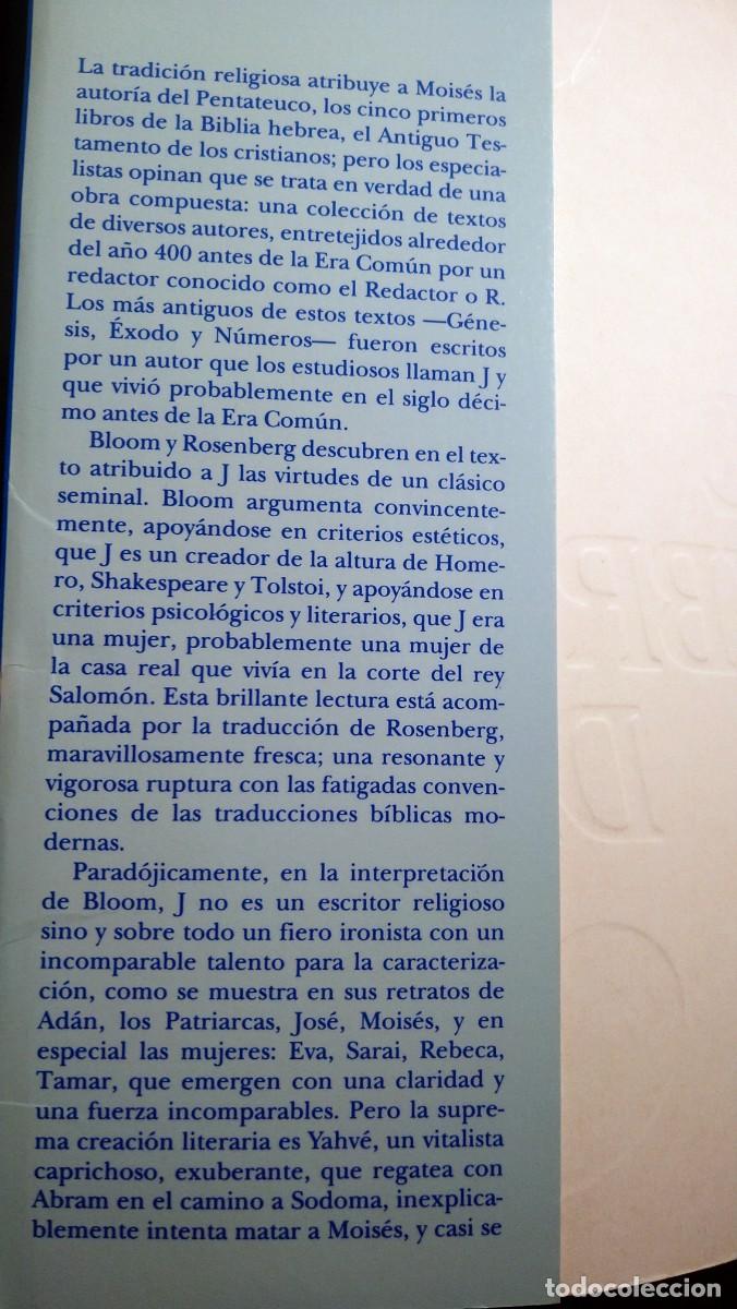 Libros de segunda mano: EL LIBRO DE J - HAROLD BLOOM Y DAVID ROSENBERG - Foto 3