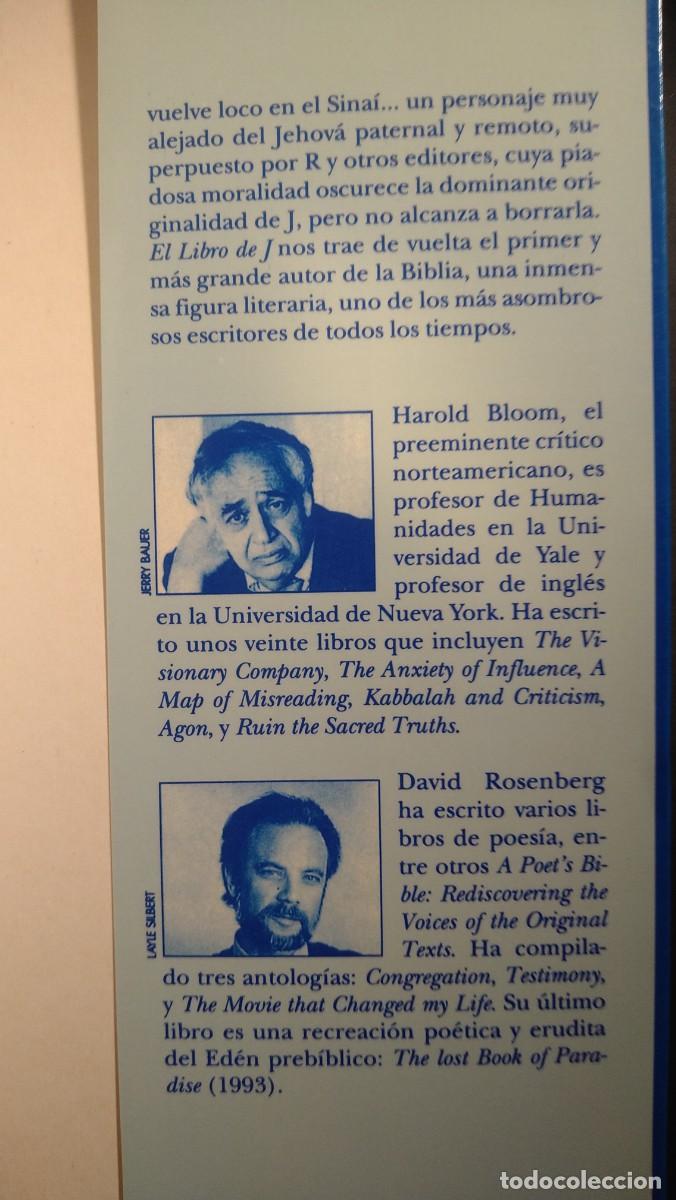 Libros de segunda mano: EL LIBRO DE J - HAROLD BLOOM Y DAVID ROSENBERG - Foto 4