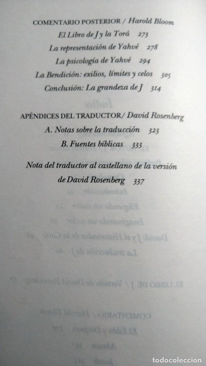 Libros de segunda mano: EL LIBRO DE J - HAROLD BLOOM Y DAVID ROSENBERG - Foto 6