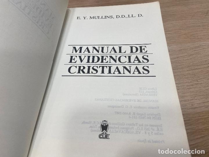 Libros de segunda mano: MANUAL DE EVIDENCIAS CRISTIANAS - Mullins, E.Y. / 1987 - Foto 2