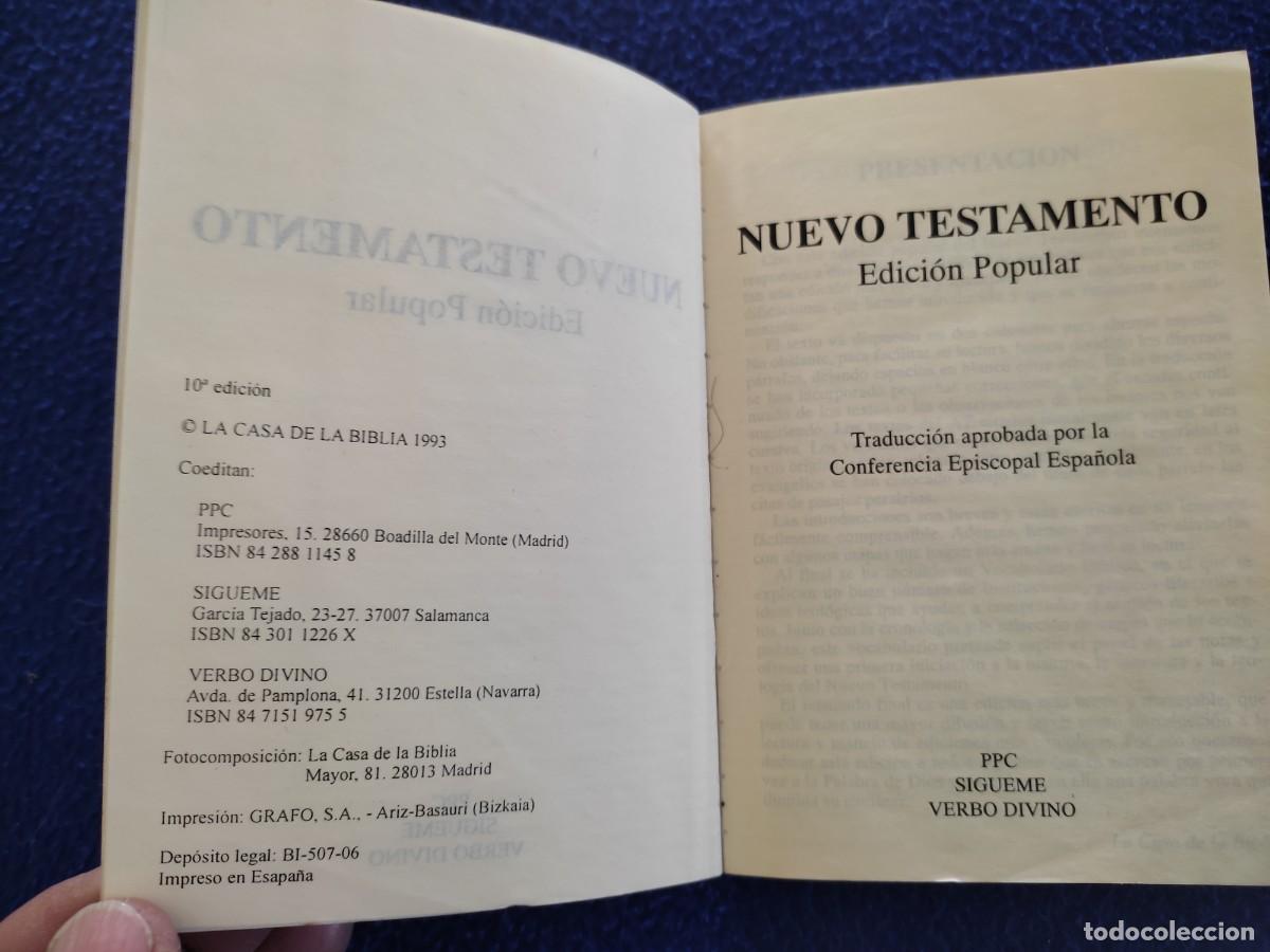 Libros de segunda mano: NUEVO TESTAMENTO Edici&oacute;n Popular 1993 - Foto 3