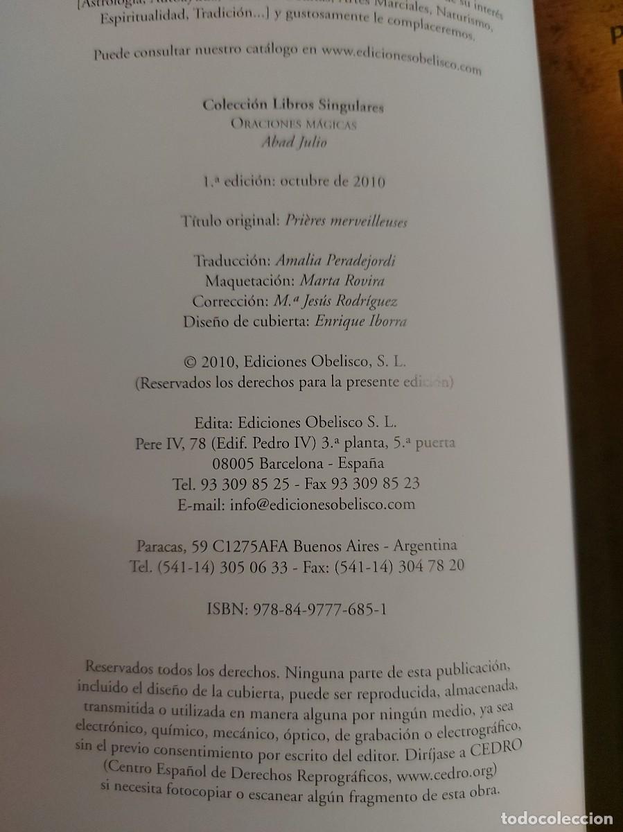 Libros de segunda mano: Oraciones M&aacute;gicas- Abad Julio - Foto 2