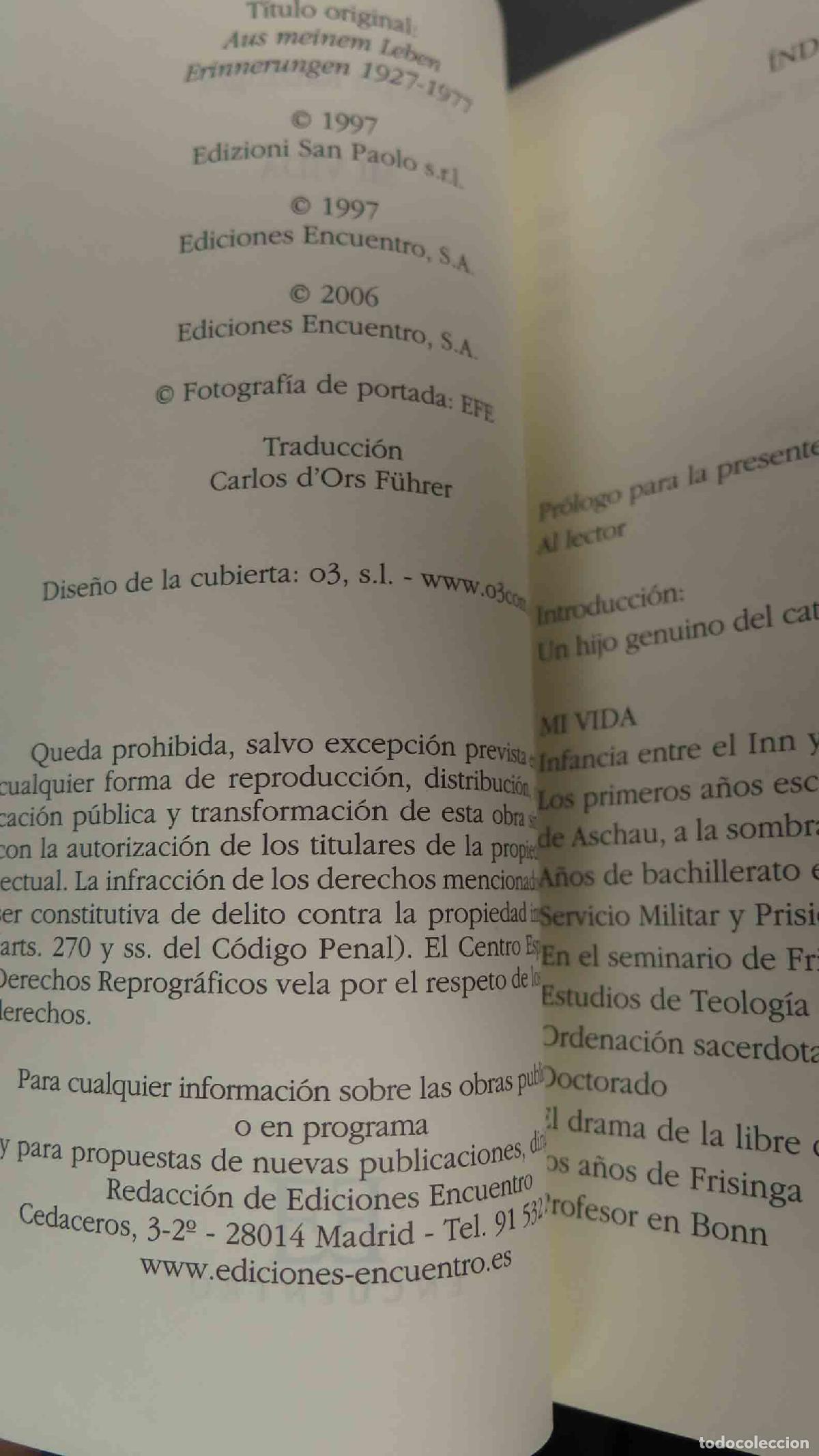 Libros de segunda mano: Mi vida. RATZINGER - Foto 2