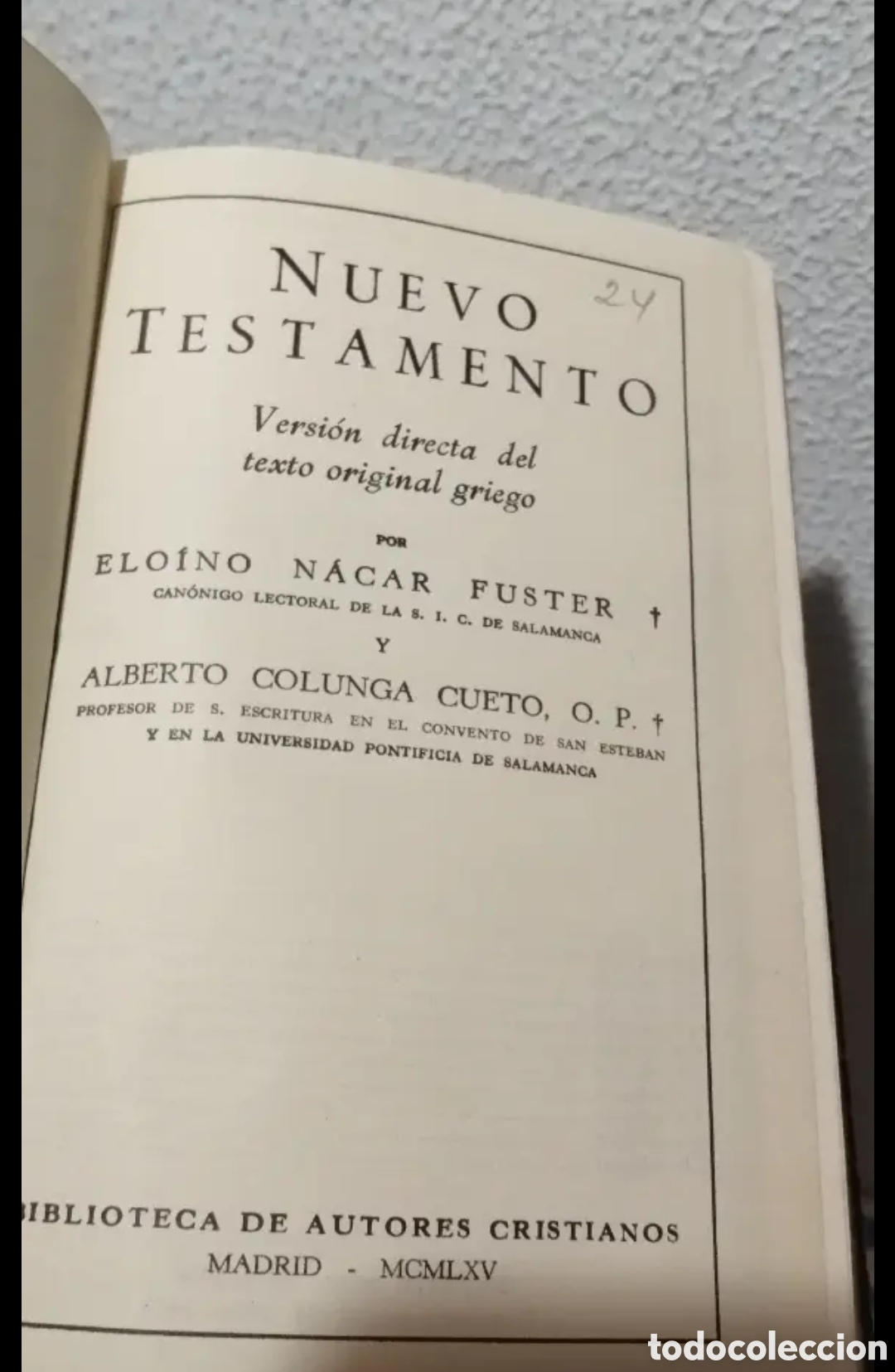 Libros de segunda mano: 1965 Nuevo Testamento. N&aacute;car Colunga - Foto 2