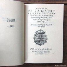 Libros de segunda mano: VIDA DE TERESA DE JESÚS (1588) - 1970 - FACSÍMIL, SANTA TERESA - AVILA