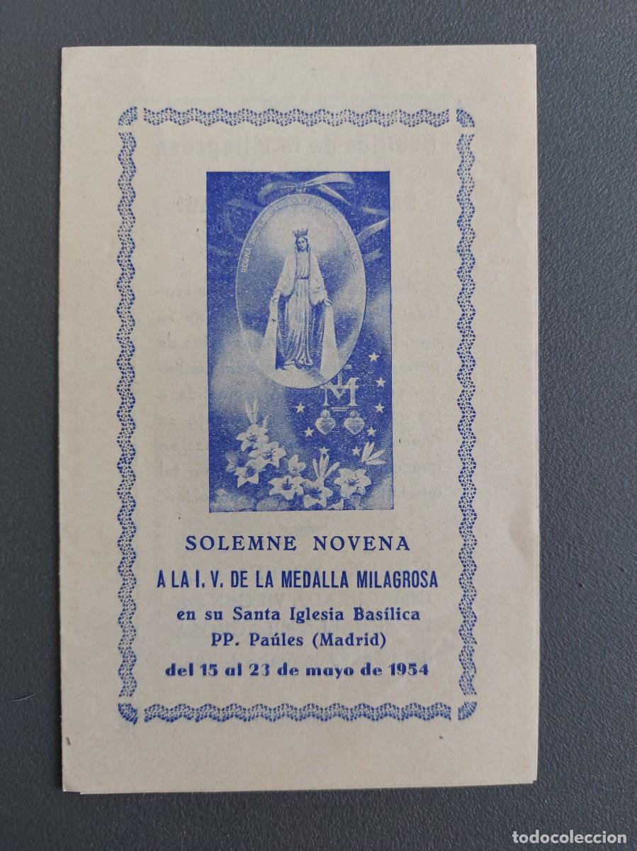Libros de segunda mano: Solemne novena medalla milagrosa - Sta Iglesia Bas&iacute;lica PP.Paules - Madrid - 1954