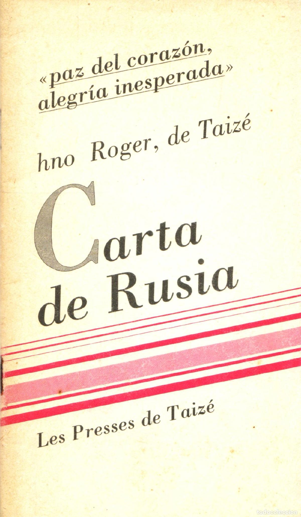 Libros de segunda mano: Carta de Rusia - de Taize, Roger - Foto 1
