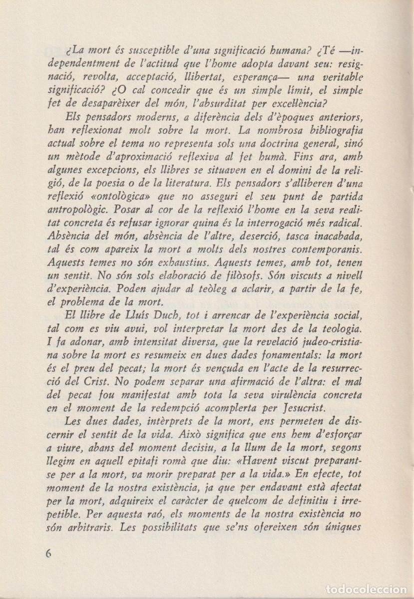 Libros de segunda mano: Mort i esperan&ccedil;a. Llu&iacute;s Duch - Foto 6