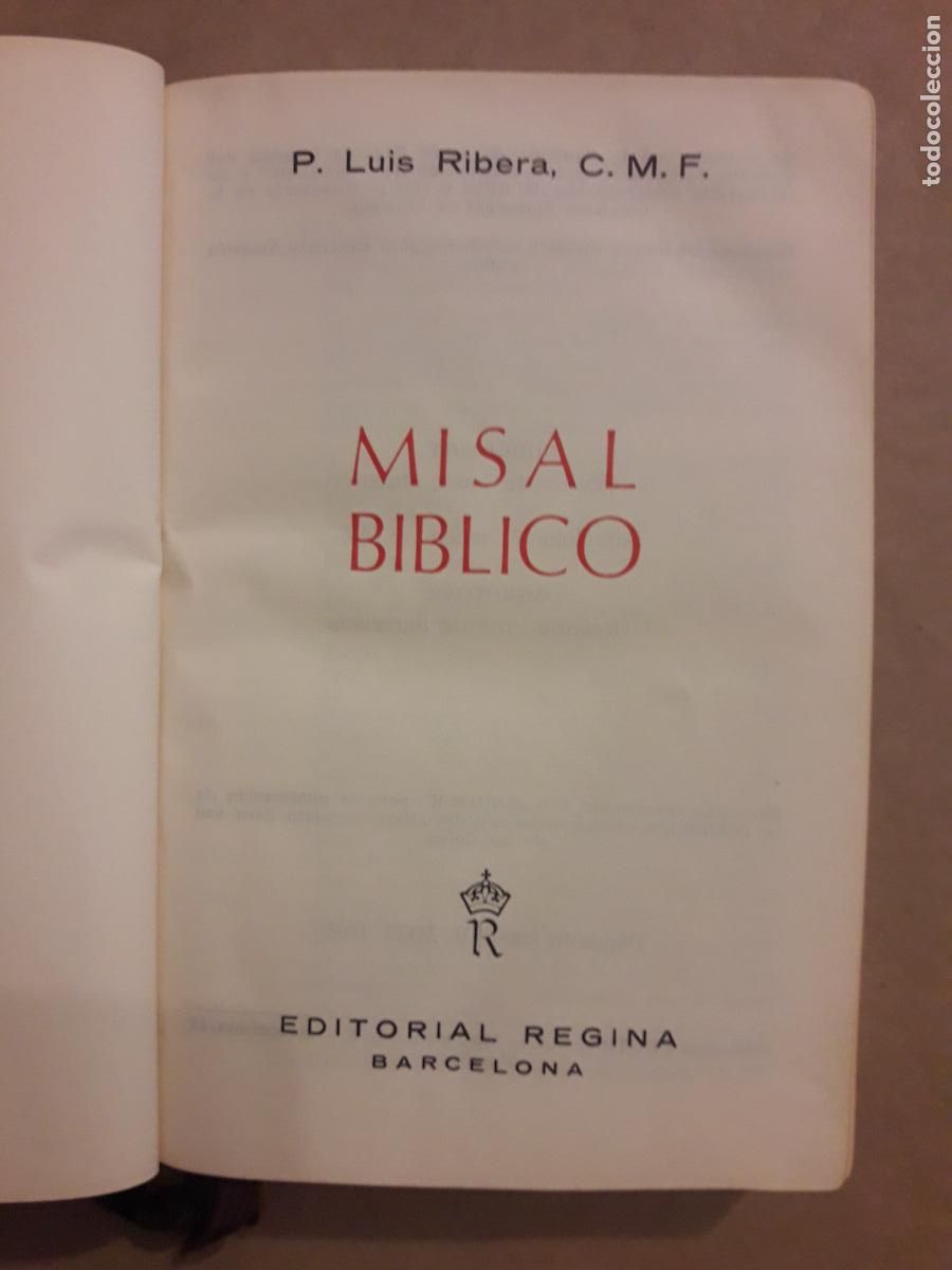 Libros de segunda mano: Misal b&iacute;blico. Ed, Regina 1966. - Foto 2