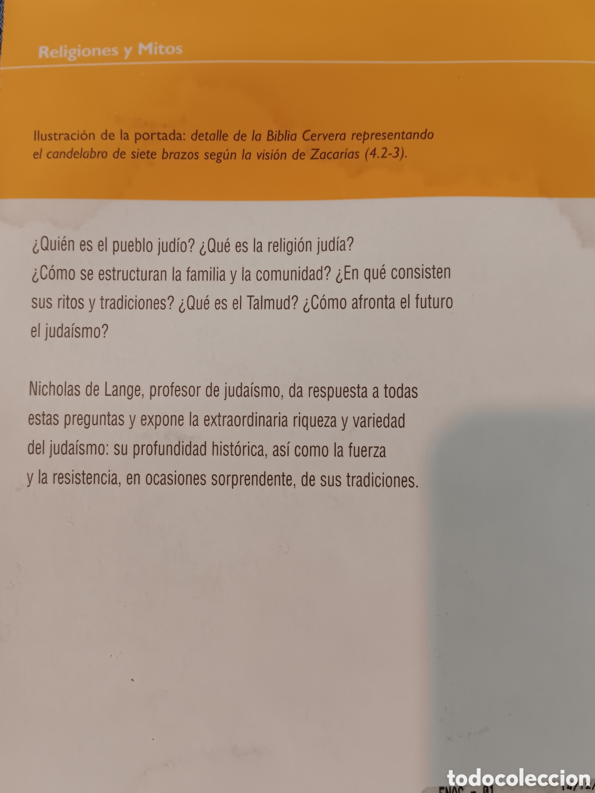 Libros de segunda mano: Nicol&aacute;s de Lange. El juda&iacute;smo - Foto 2
