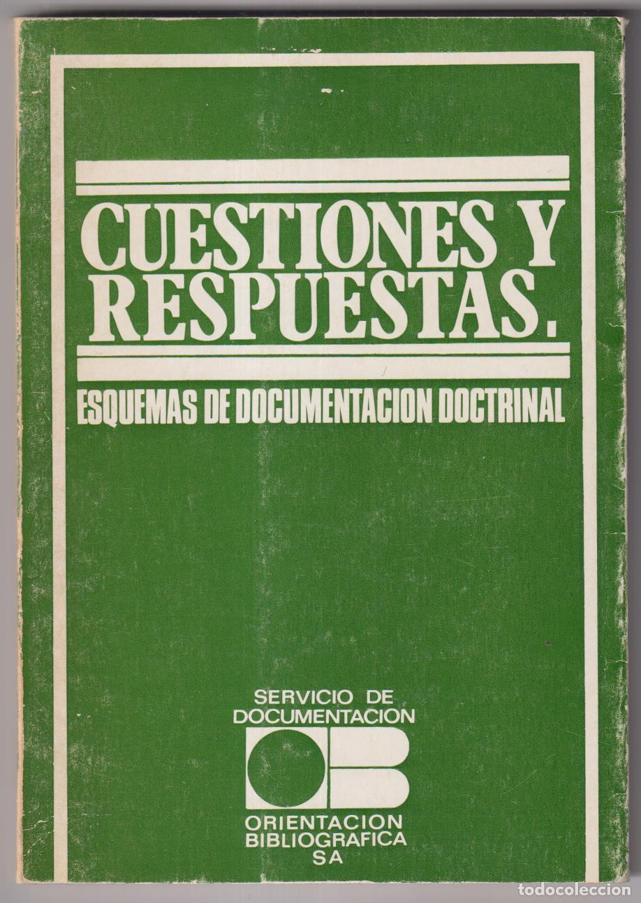 Libros de segunda mano: Cuestiones y respuestas. Esquemas de documentaci&oacute;n Doctrinal. Madrid 1975 - Foto 1