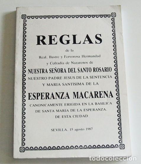 Libros de segunda mano: REGLAS DE LA HERMANDAD SRA. SANTO ROSARIO ESPERANZA MACARENA SEVILLA RELIGI&Oacute;N CRISTIANA SEMANA SANTA