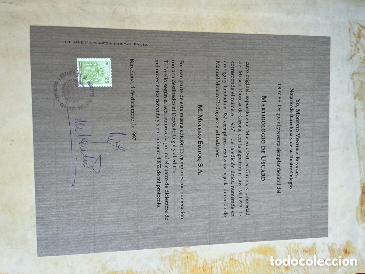 Libros de segunda mano: IP LIBRO MARTIROLOGIO DE USUARD. FACSIMIL MOLEIRO. - Foto 27