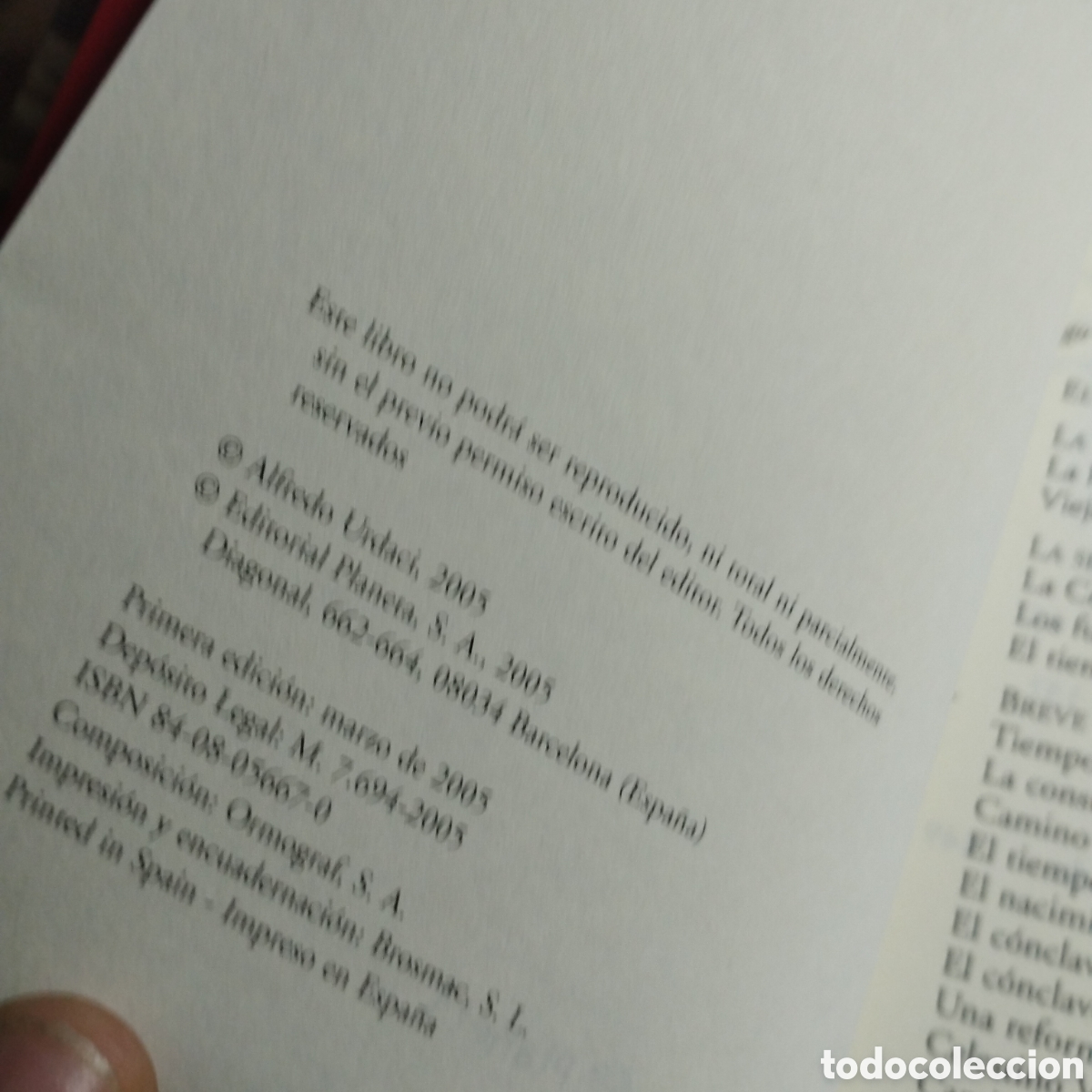 Libros de segunda mano: El c&oacute;nclave. Alfredo Urdaci. 2005. Planeta. - Foto 6