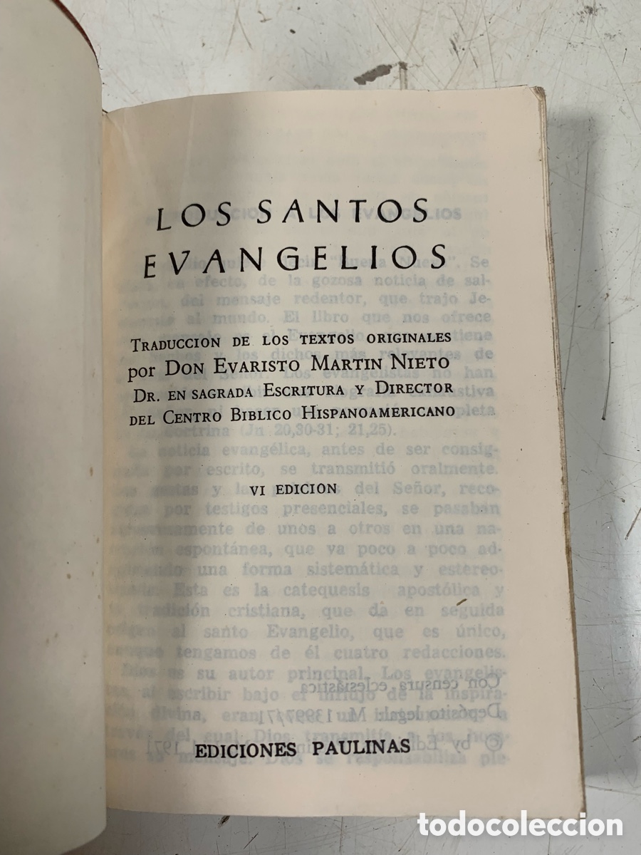 Libros de segunda mano: 01_ LOS SANTOS EVANGELIOS EDICIONES PAULINAS - Foto 2