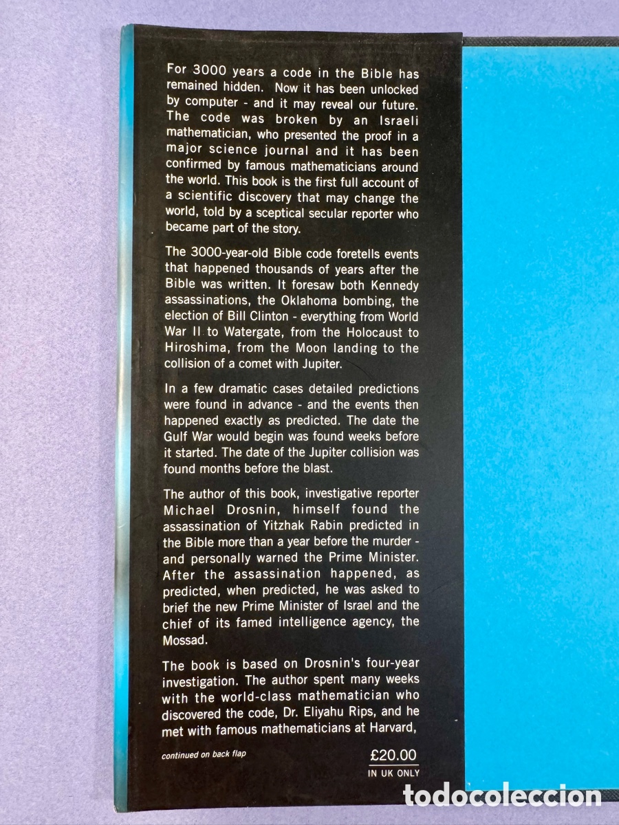 Libros de segunda mano: THE BIBLE CODE - MICHEAL DRONSON - WEIDENFELD & NICHOLSON - HARDBACK 1997 - Foto 6