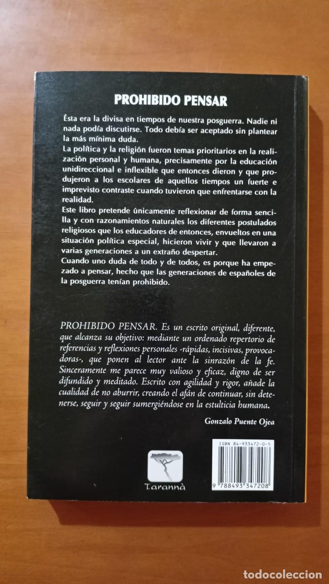 Libros de segunda mano: Prohibido pensar - Ricardo Rabella - Foto 2