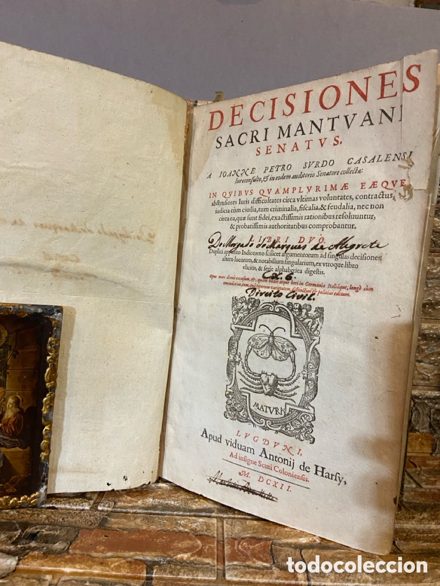 Libros de segunda mano: 1612 Decisiones Sacri Mantvani Senatvs -A2
