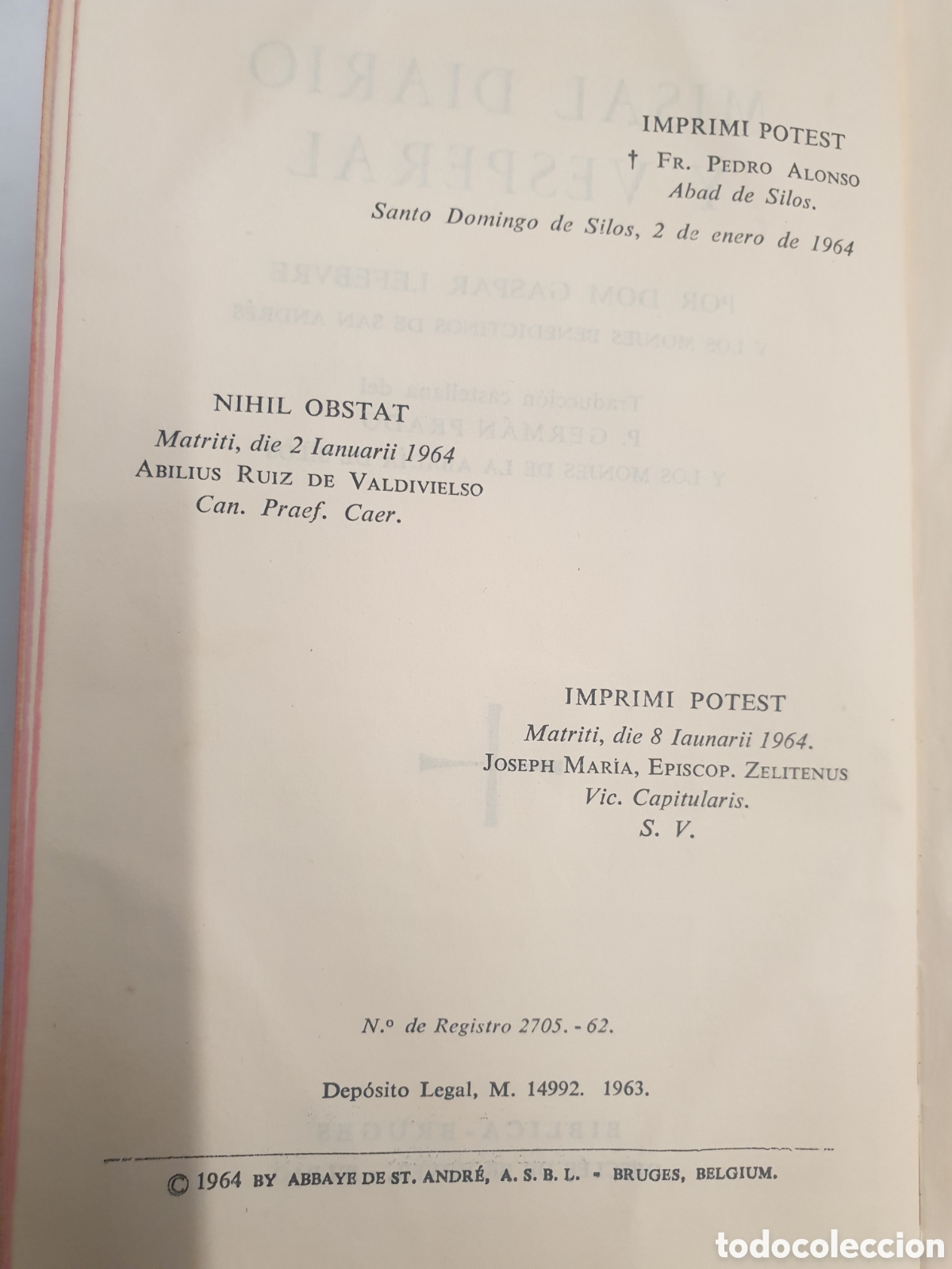 Libros de segunda mano: MISAL DIARIO Y VESPERAL - LEFEBVRE - Foto 4