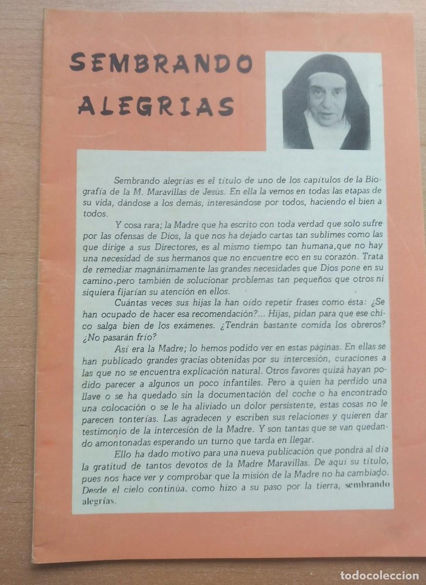 Libros de segunda mano: LLR 129 Libreto/Folleto Sembrando Alegr&iacute;as Sor Mar&iacute;a Maravillas de Jes&uacute;s - 1977 N&uacute;m 1