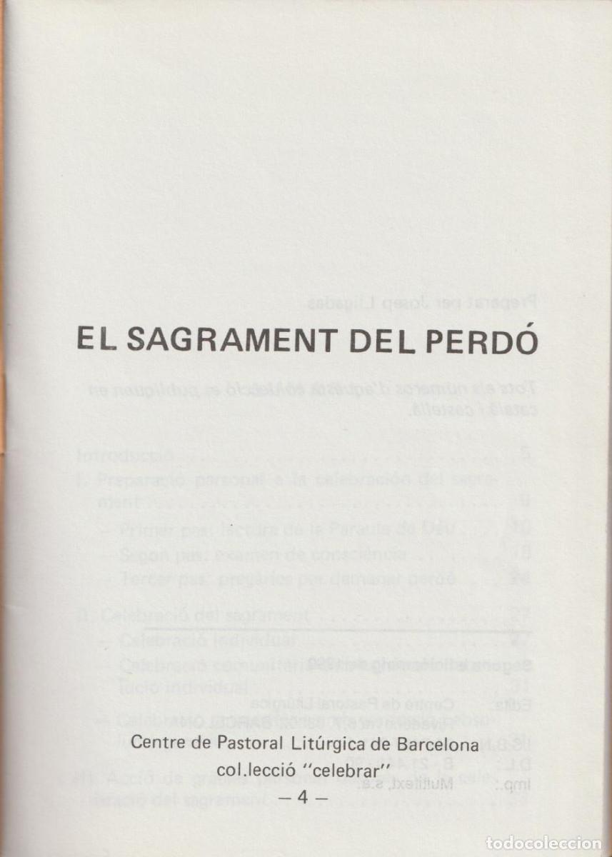 Libros de segunda mano: El sagrament del perd&oacute;, Josep Lligadas - Foto 2