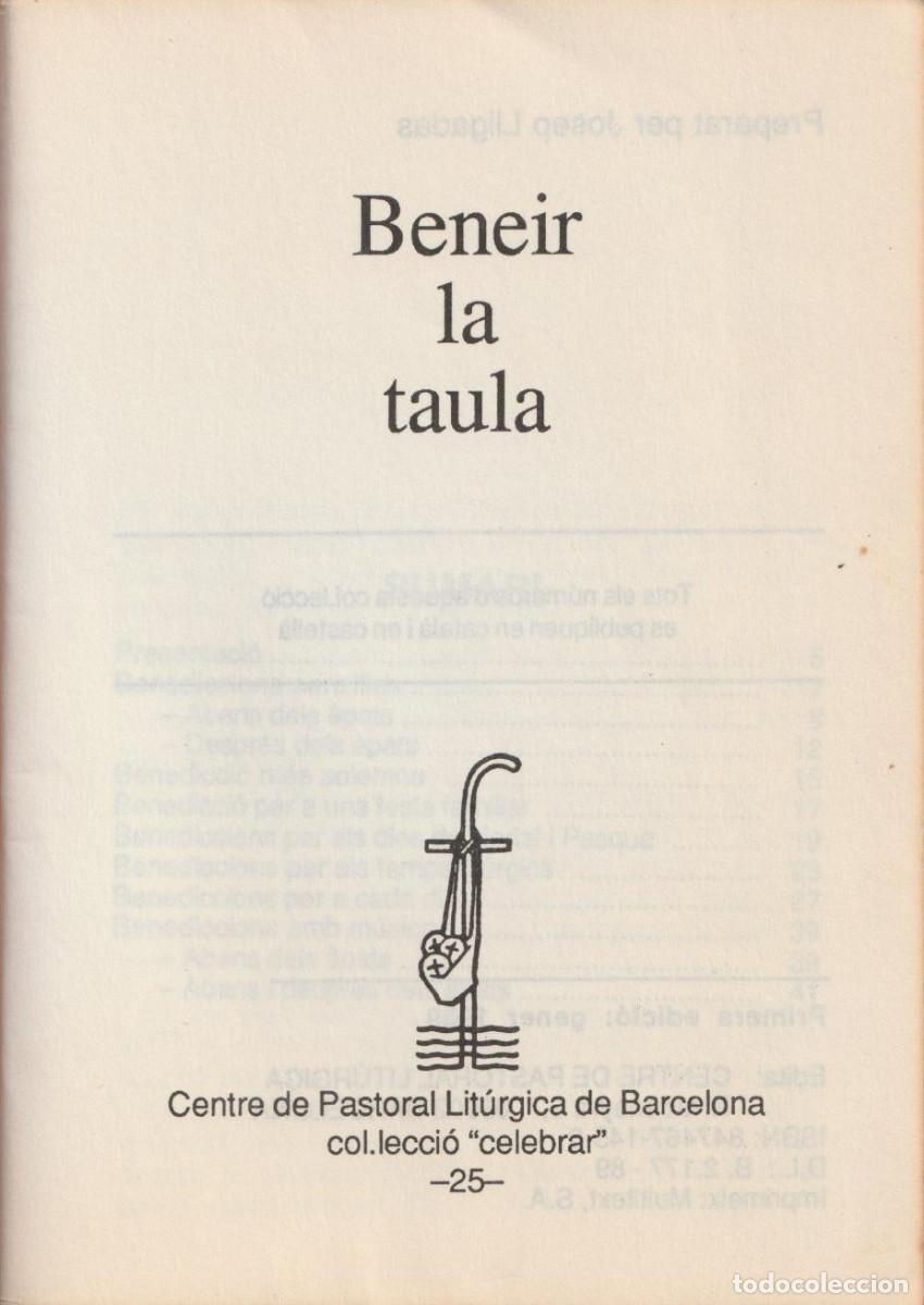 Libros de segunda mano: Beneir la taula, Josep Lligadas - Foto 2