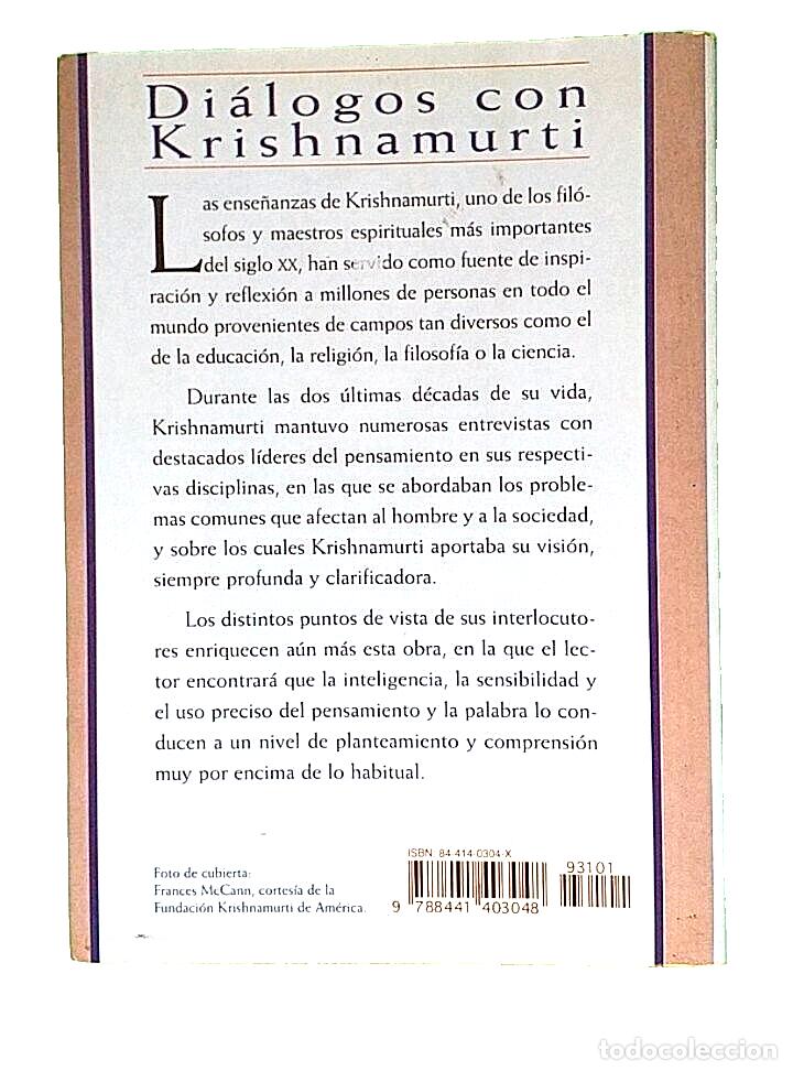 Libros de segunda mano: LIBRO DI&Aacute;LOGOS CON KRISHNAMURTI EDAF. KRISHNAMURTI - Foto 2