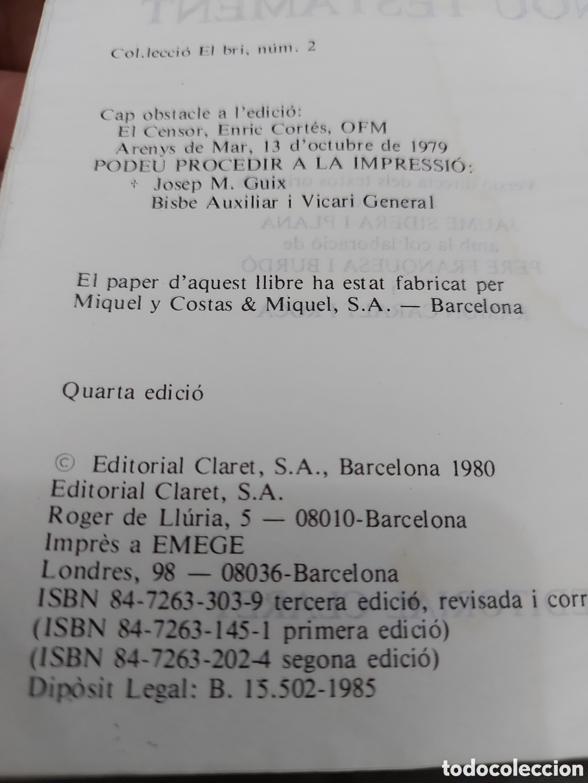 Libros de segunda mano: NOU TESTAMENT any 1980 - Foto 2