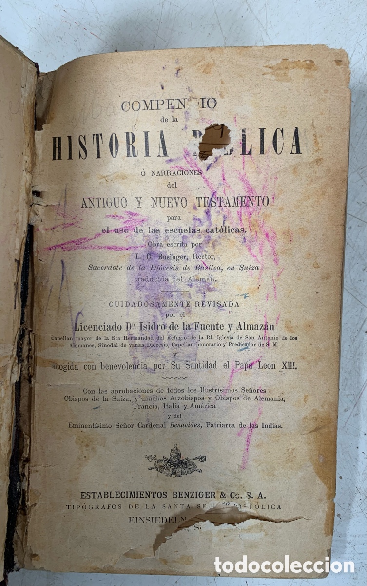 Libros de segunda mano: 01_ COMPENDIO DE LA HISTORIA BIBLICA - Foto 2